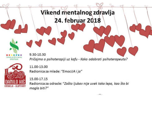 Vikend mentalnog zdravlja 24 februar 2018
